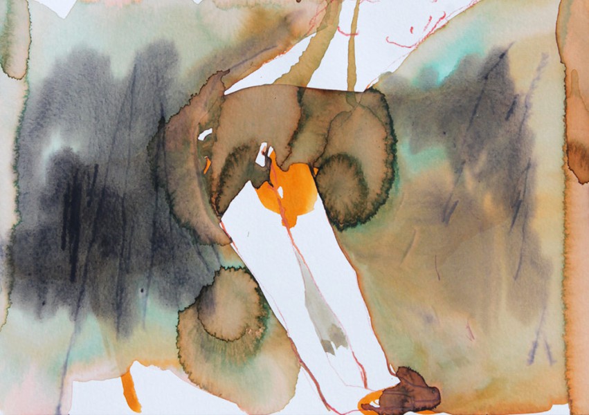 Women in an fairy place, 21x30cm, ink wash ans watercolor on paper, 2022