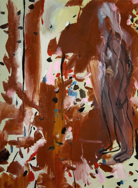 Etrange forest, 2020, 40x30 cm, l'huile sur toile