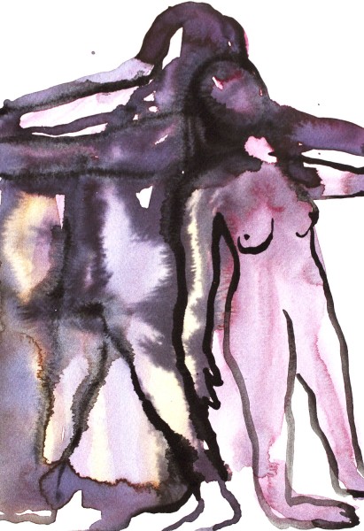 Fluids bodies,2024, watercolors on paper, 30x20